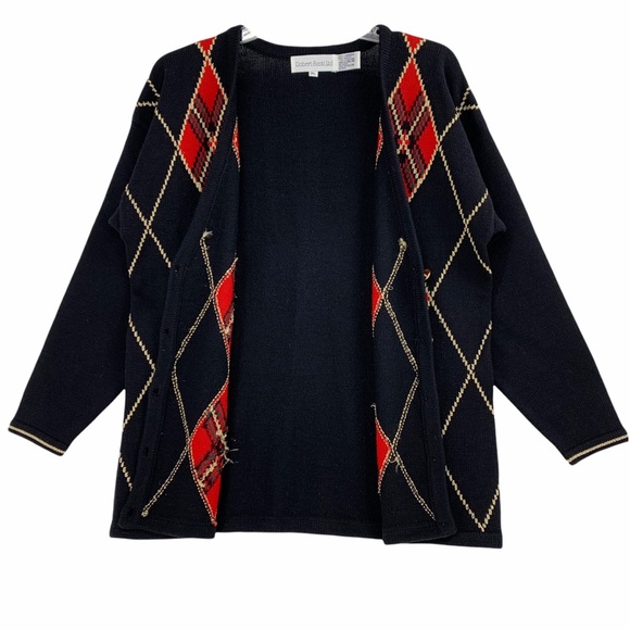 Vintage Argyle Cardigan Sweater by Robert Scott Ltd. - Picture 5 of 9